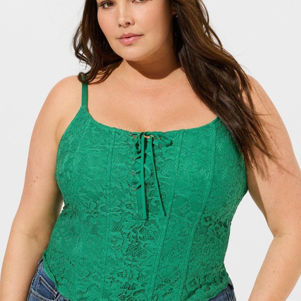 Torrid Green Lace Corset Top - Picture 5 of 5